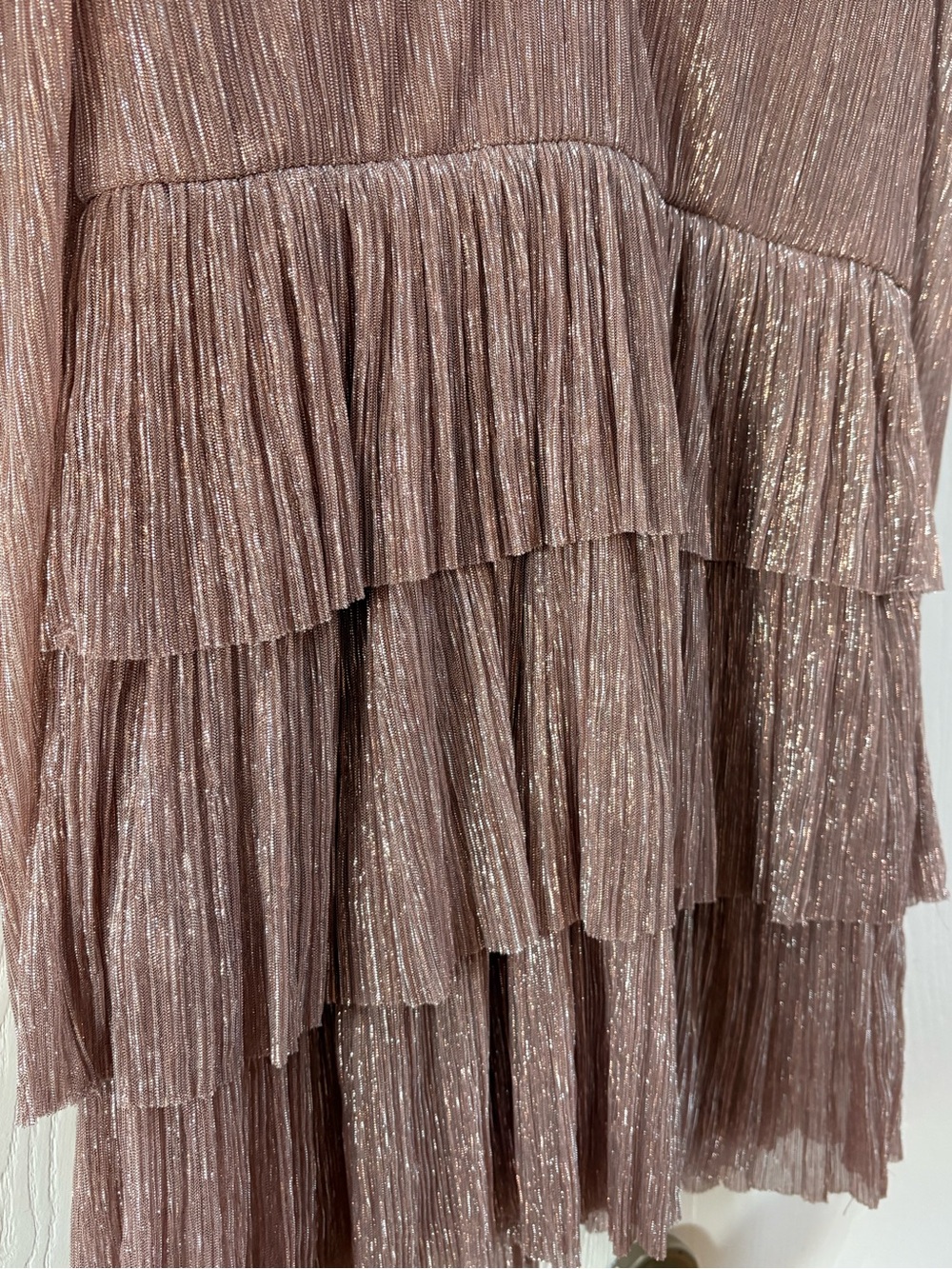 Sabina Musayev Blush Tiered V-Neck Long-Sleeve Mini Dress - Picture 7 of 11